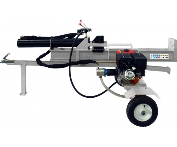 The Lumag HOS 36GL log splitter is built on a trailed chassis